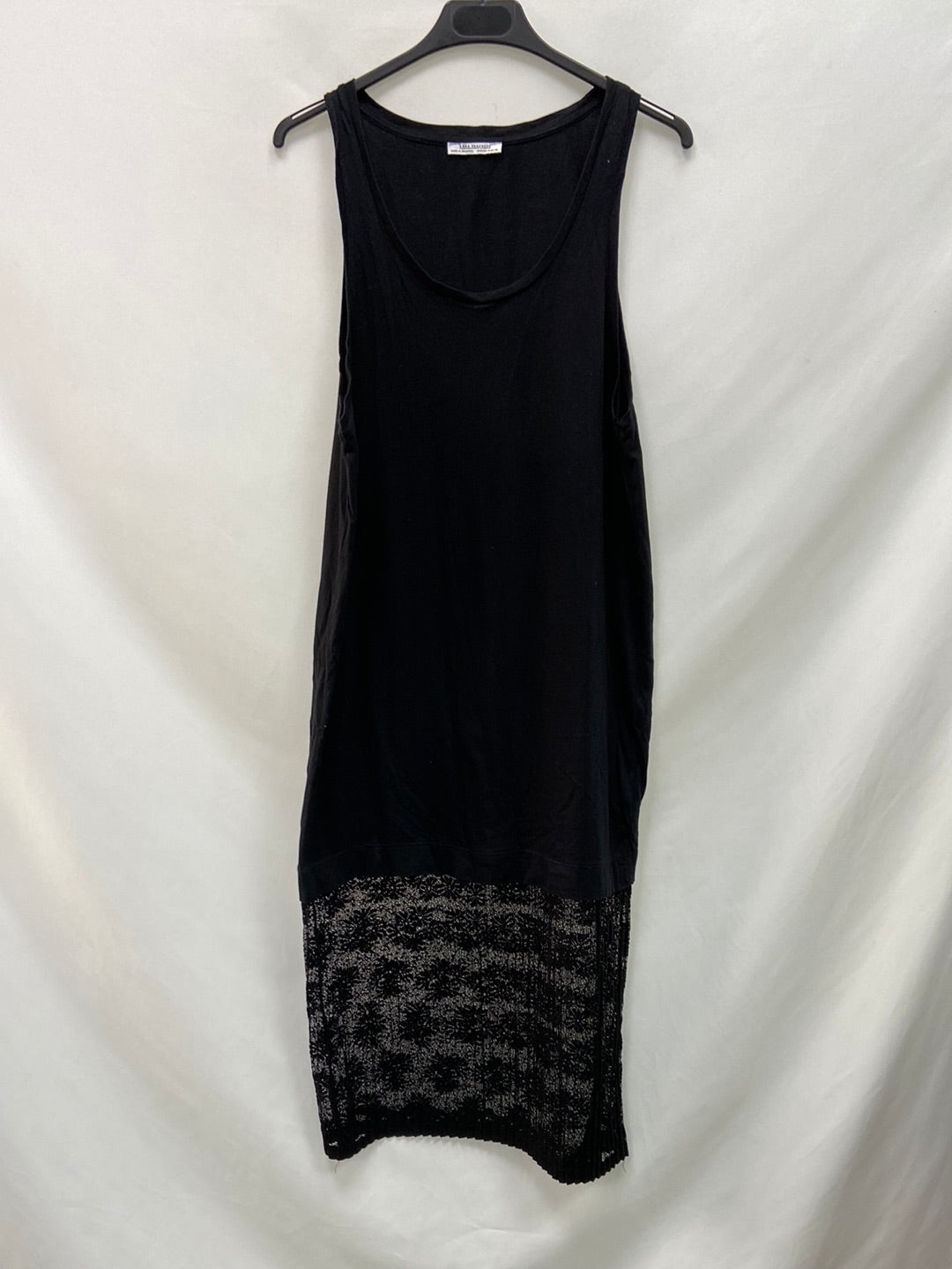 ZARA.Vestido largo doble textura T.M