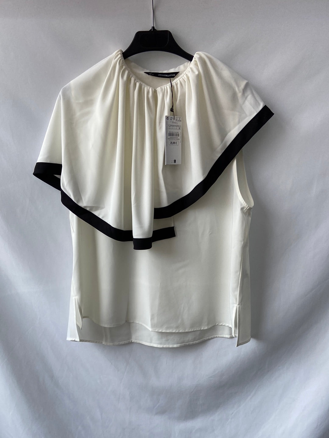 SFERA.Blusa bicolor cuello capa T.L