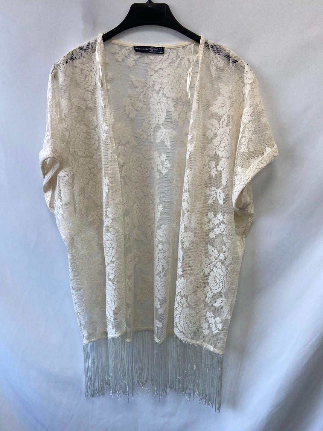 PRIMARK.Kimono encaje y flecos T.M