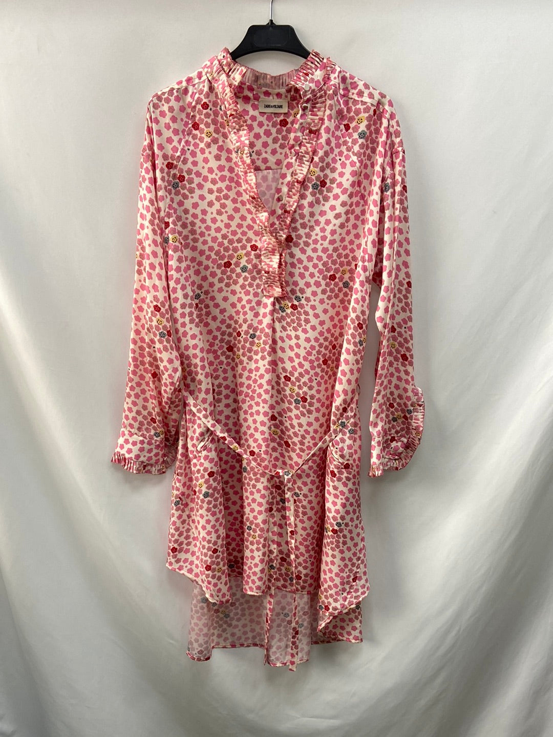 ZADIG&VOLTAIRE. Vestido corto asimétrico estampado T.XS