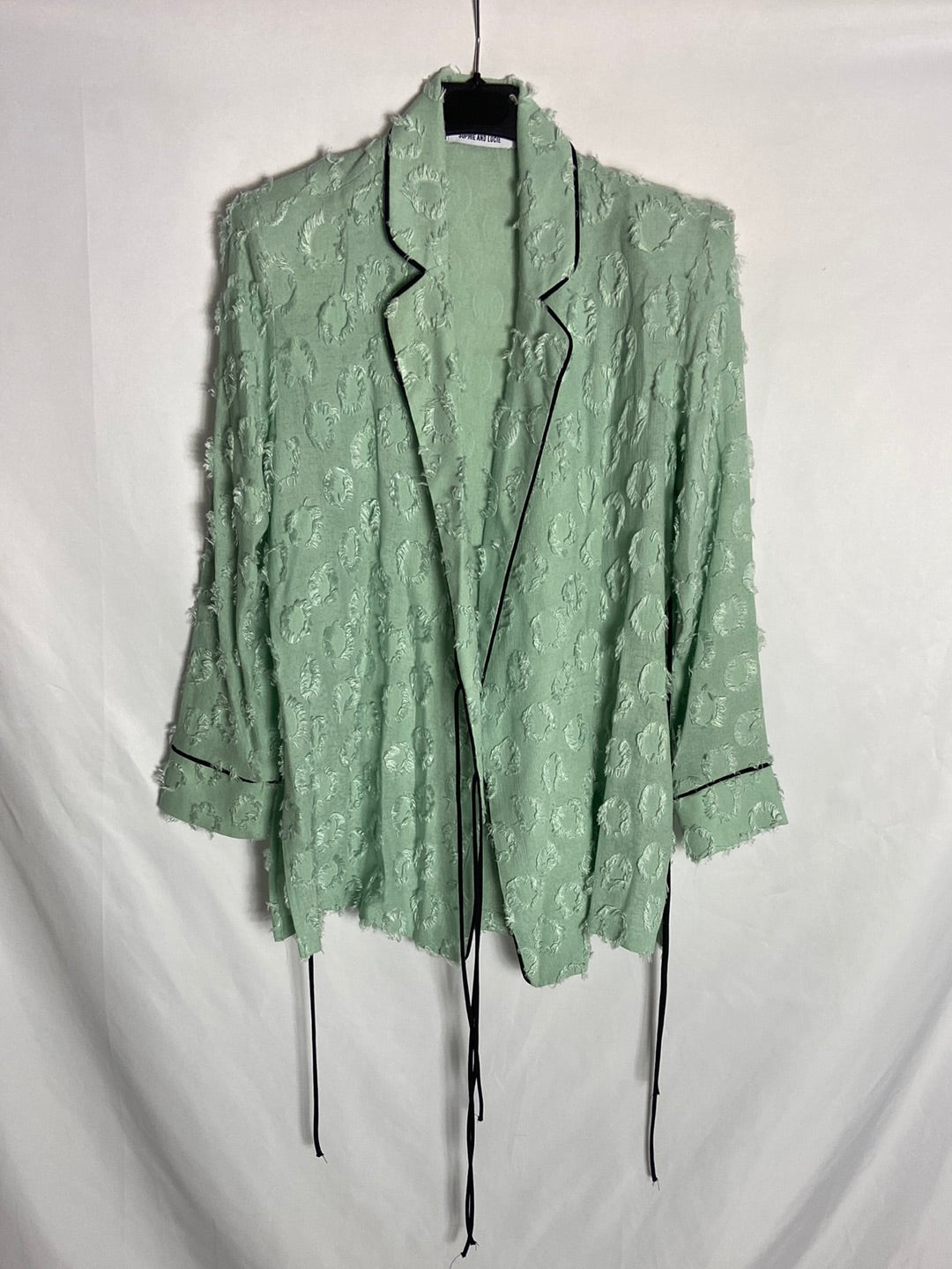 SOPHIE&LUCIE. Blazer/blusa verde pelito T.34