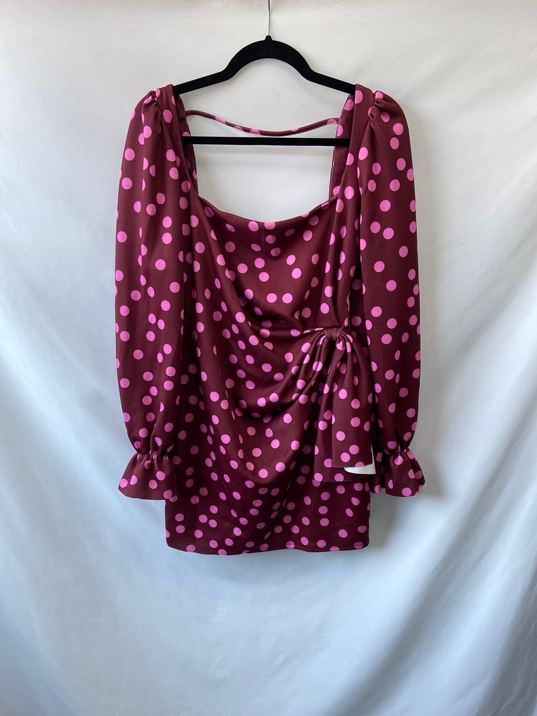 ASOS.Vestido mini cruzado lunares T.38