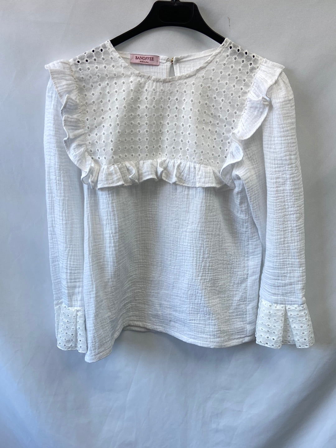 BANOFEE.Blusa blanca textura T.s