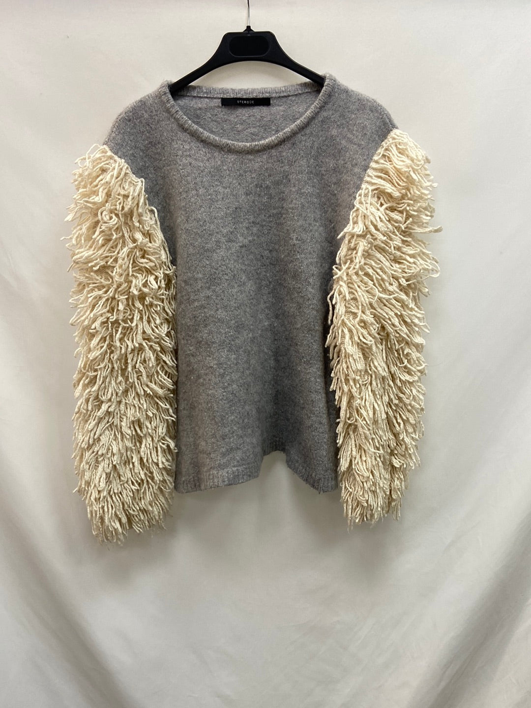 UTERQÜE.Jersey bicolor flecos T.S/M (Tara)