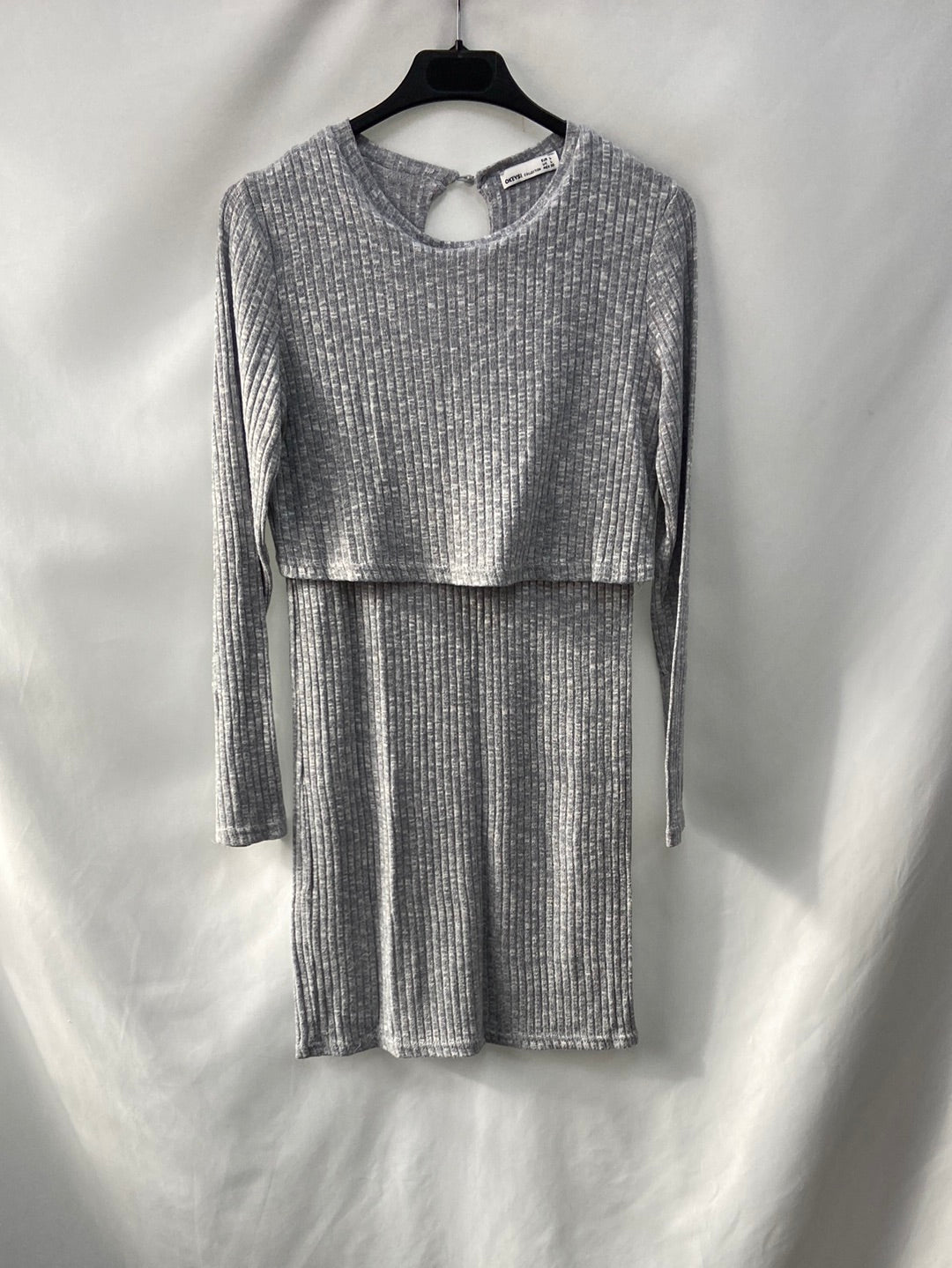 OKEYSI.Vestido gris punto T.L