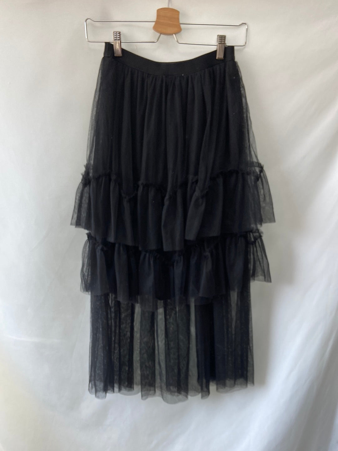 POÈTE.Falda negra midi tul T.m