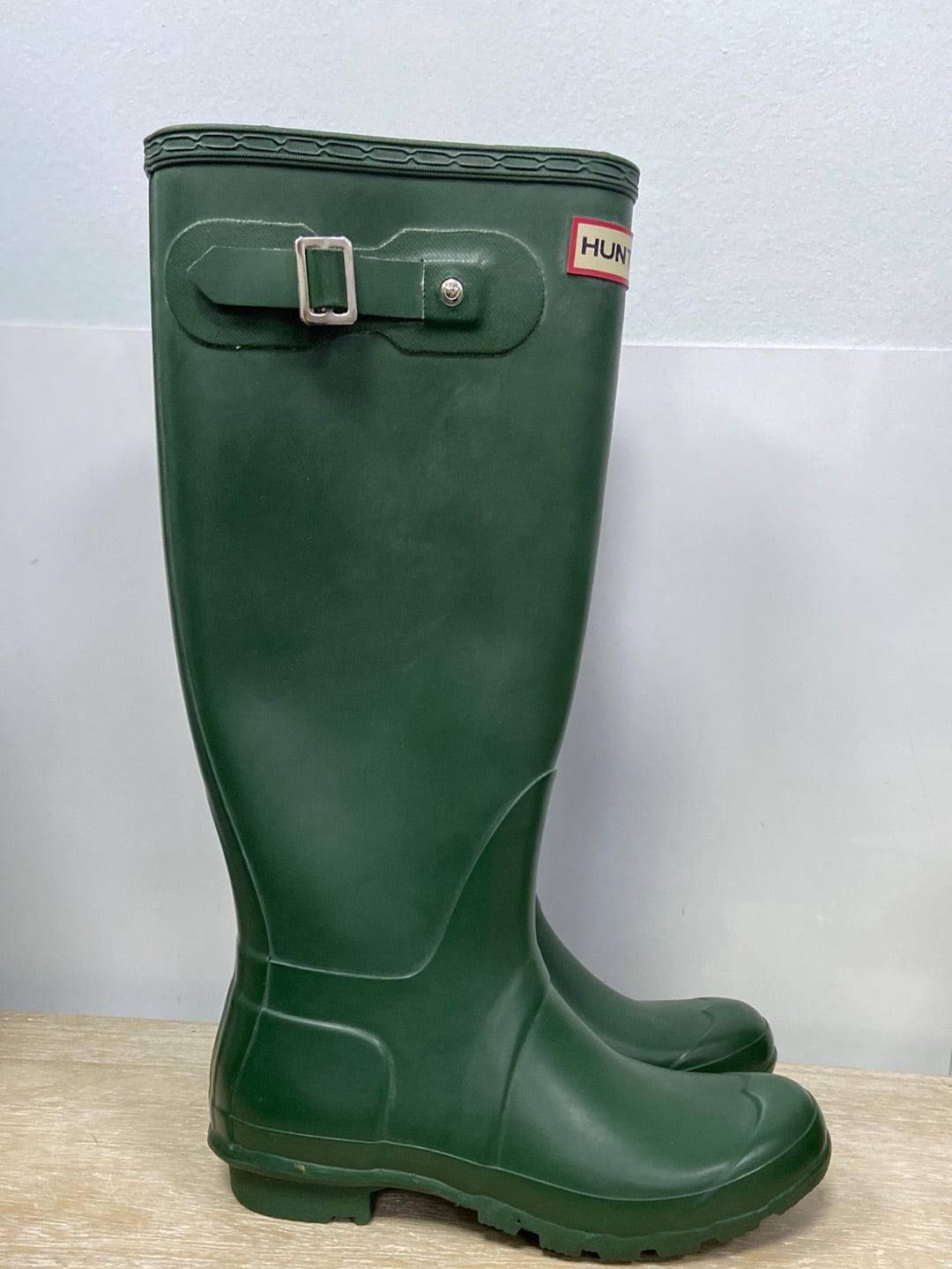 HUNTER. Botas de agua verde caña alta T.38