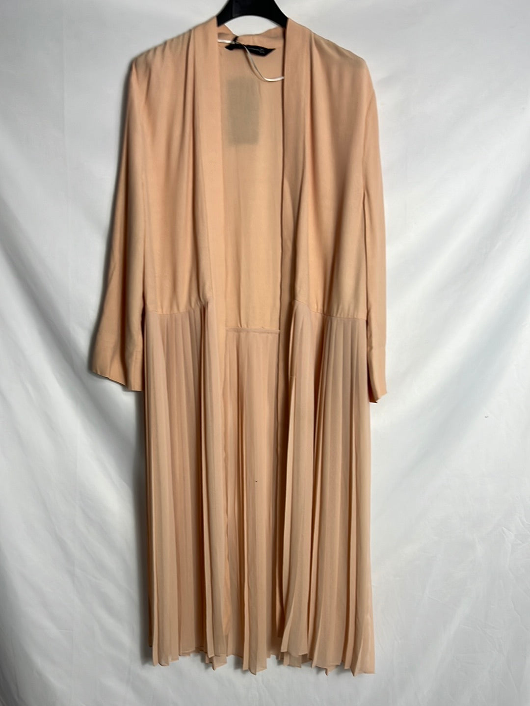 ZARA. Kimono rosa plisado T.s