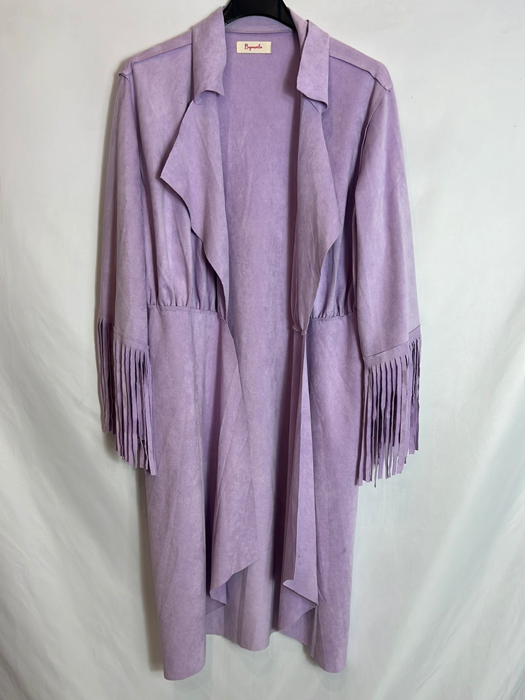 BUGANVILIA. Chaqueta midi efecto piel morado. TU (M)