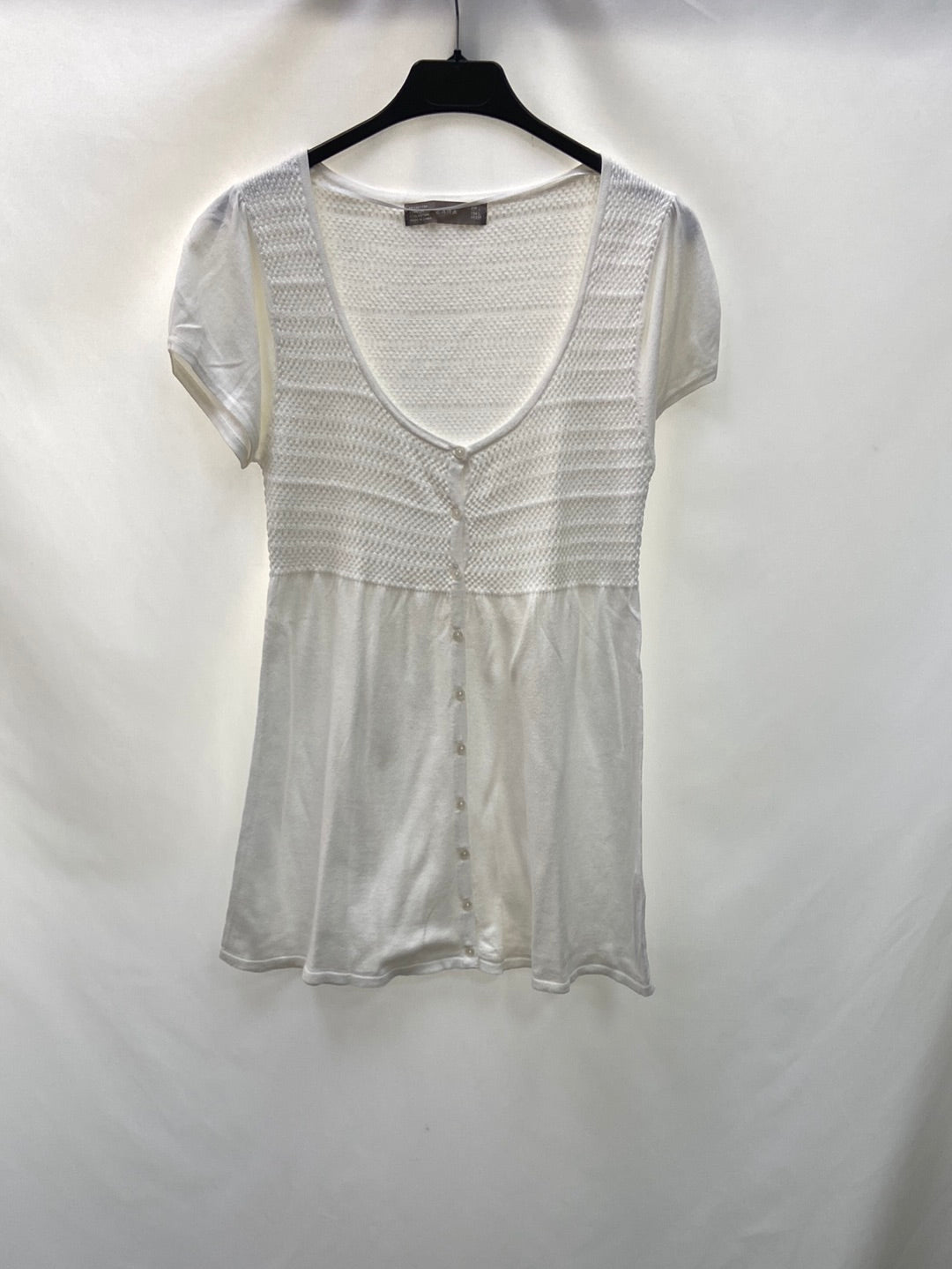 ZARA.Top punto blanco T.L