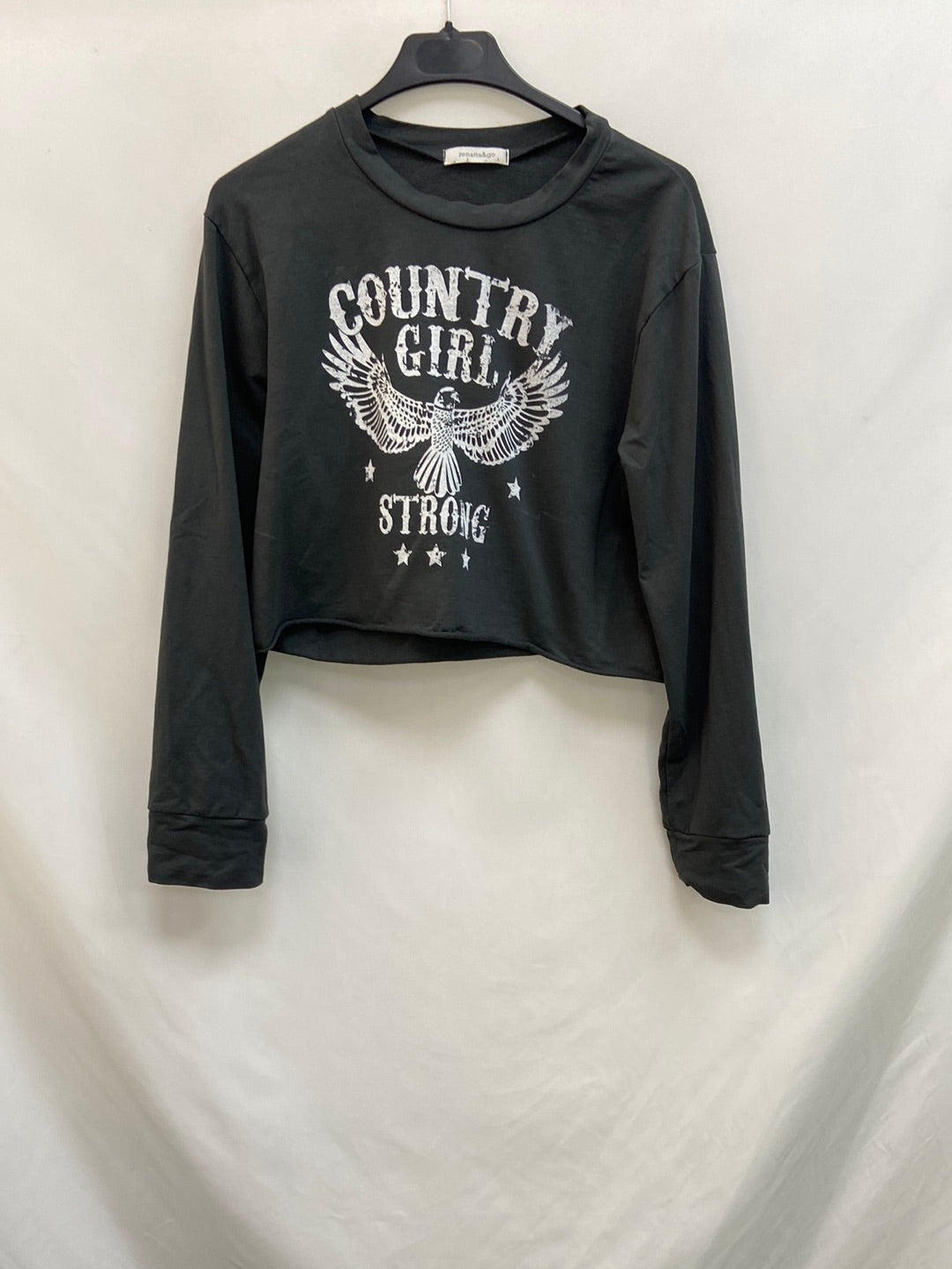 RENATTA&GO.Camiseta gris crop T.S