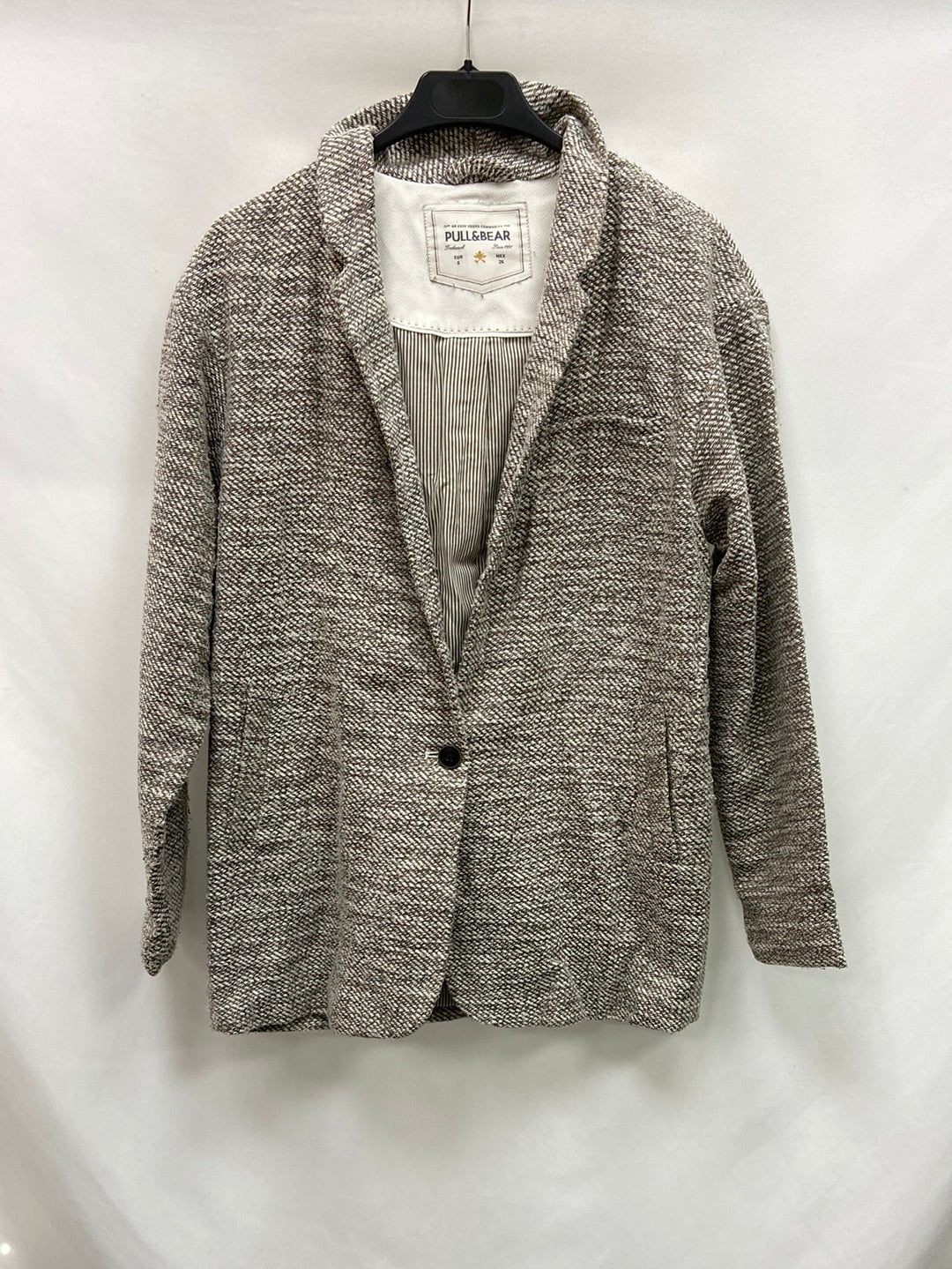 PULL&BEAR.Blazer jaspeada beige T.S