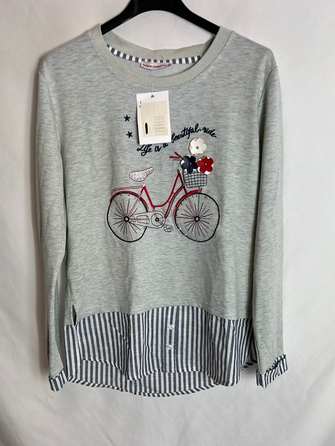 MIMADA'S. Sudadera gris bici T.m