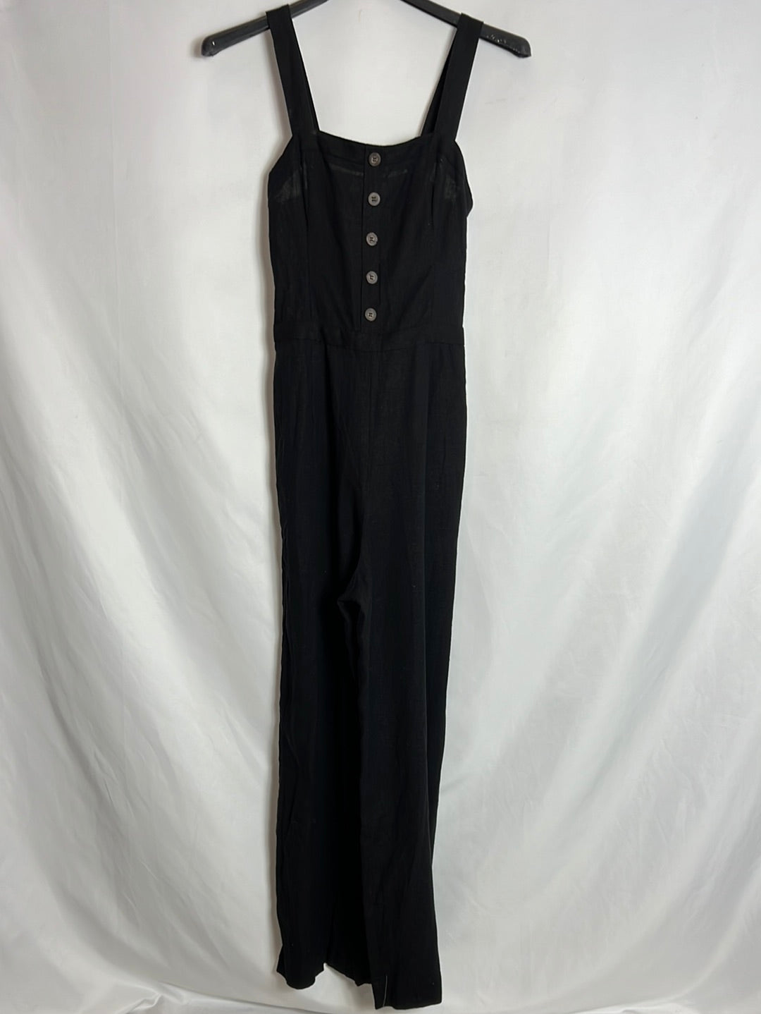 ZARA. Mono negro largo efecto lino. T XS