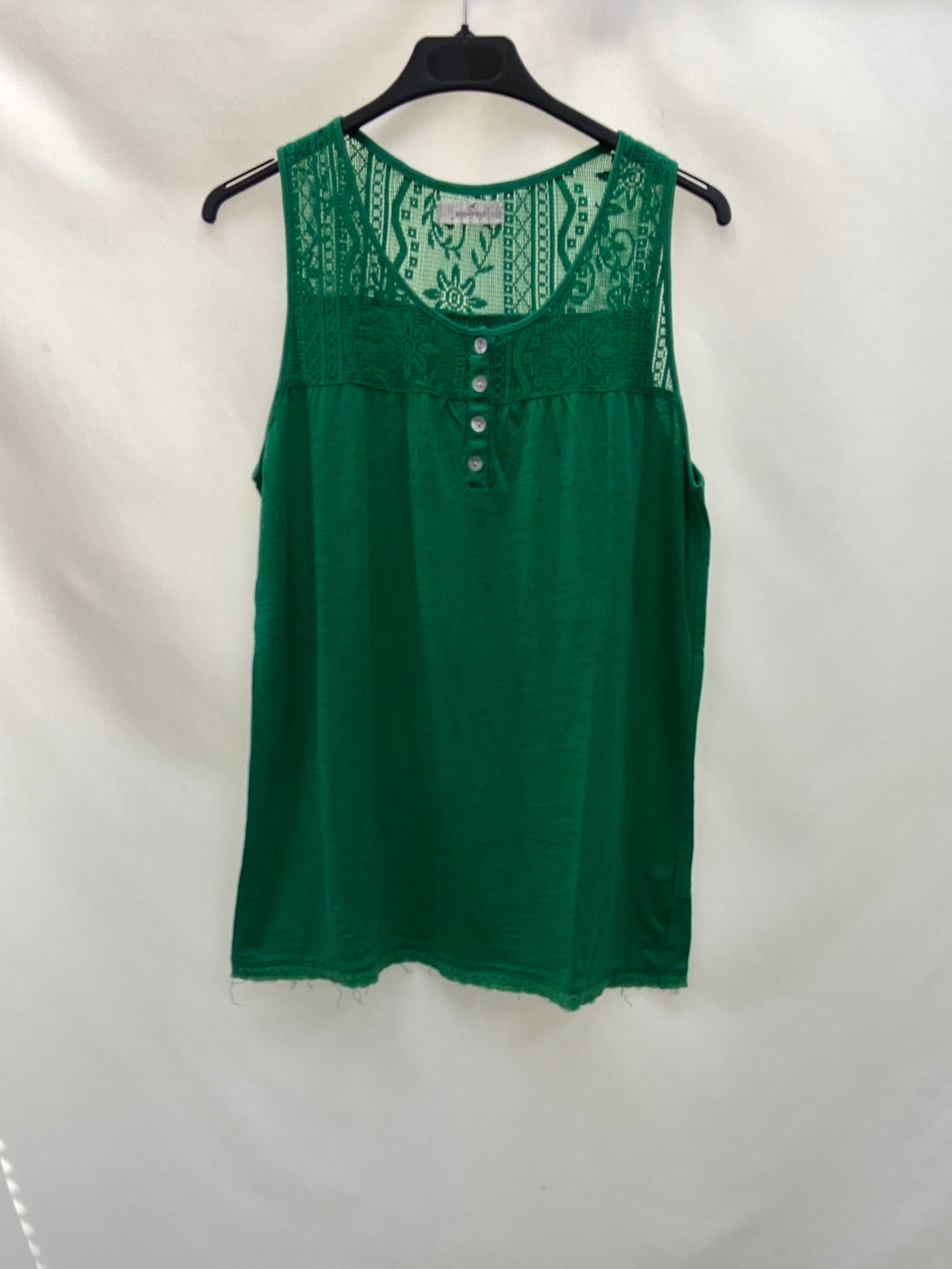 SPRINGFIELD.Top verde encaje T.L