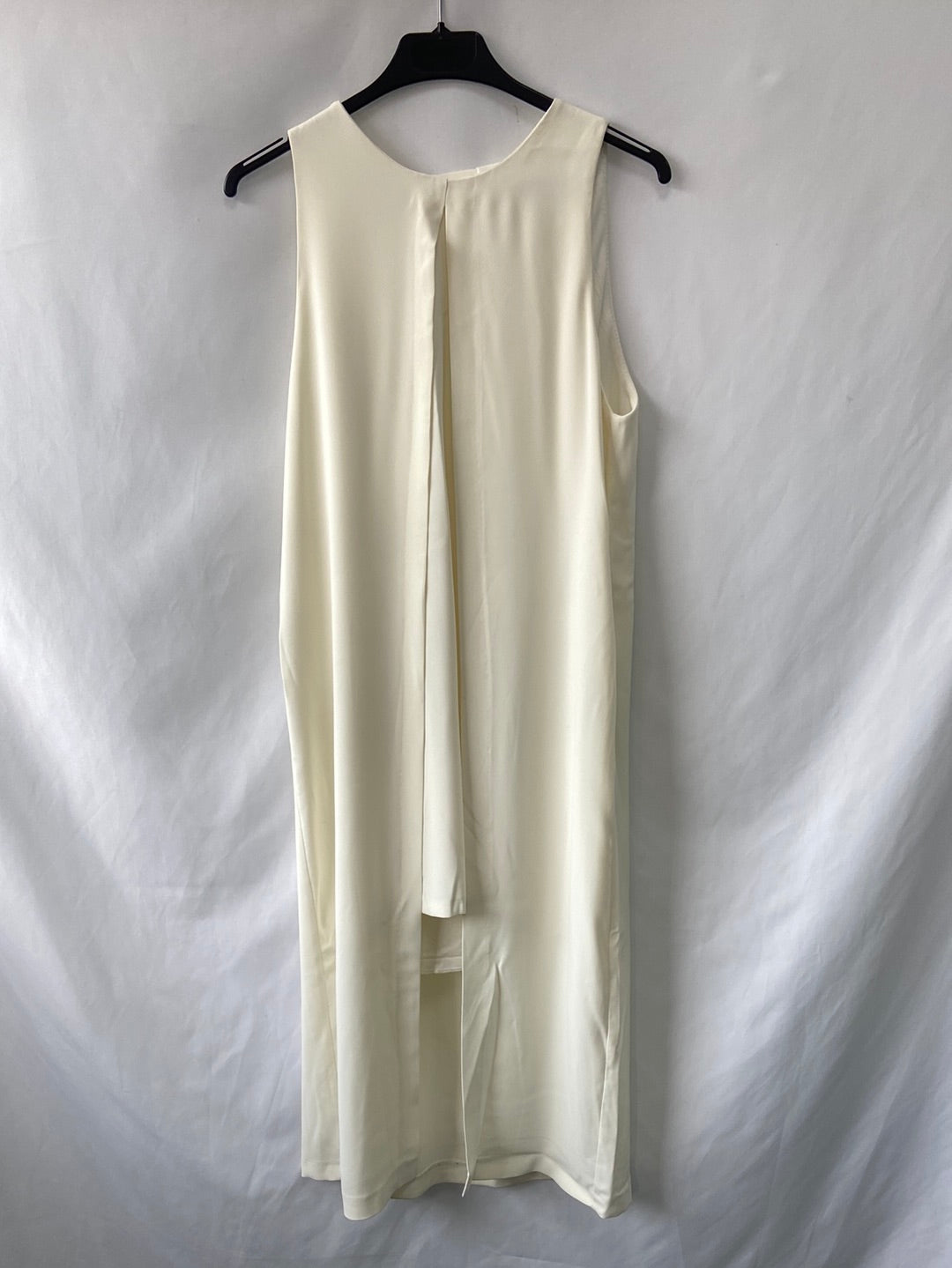 ZARA.Vestido midi blanco doble altura T.M