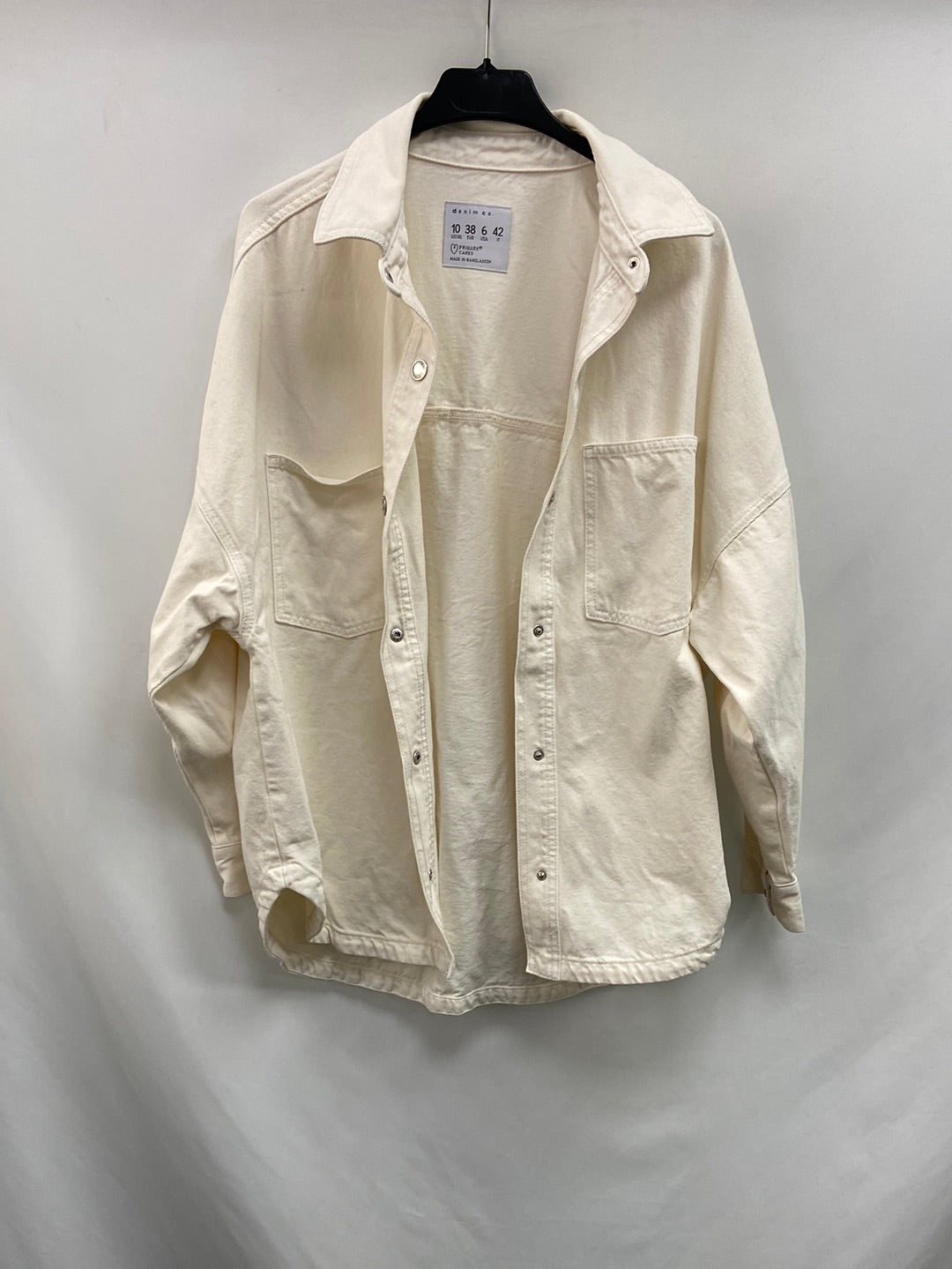 PRIMARK. Cazadora denim beige T.38