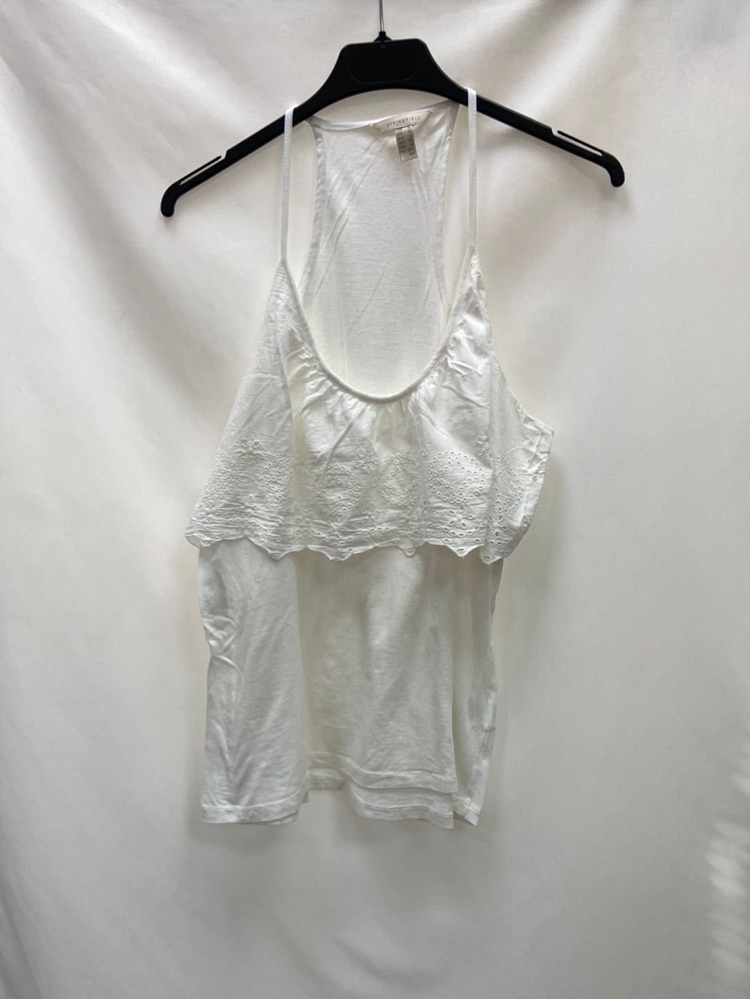 SPRINGFIELD.Top blanco troquelado T.M