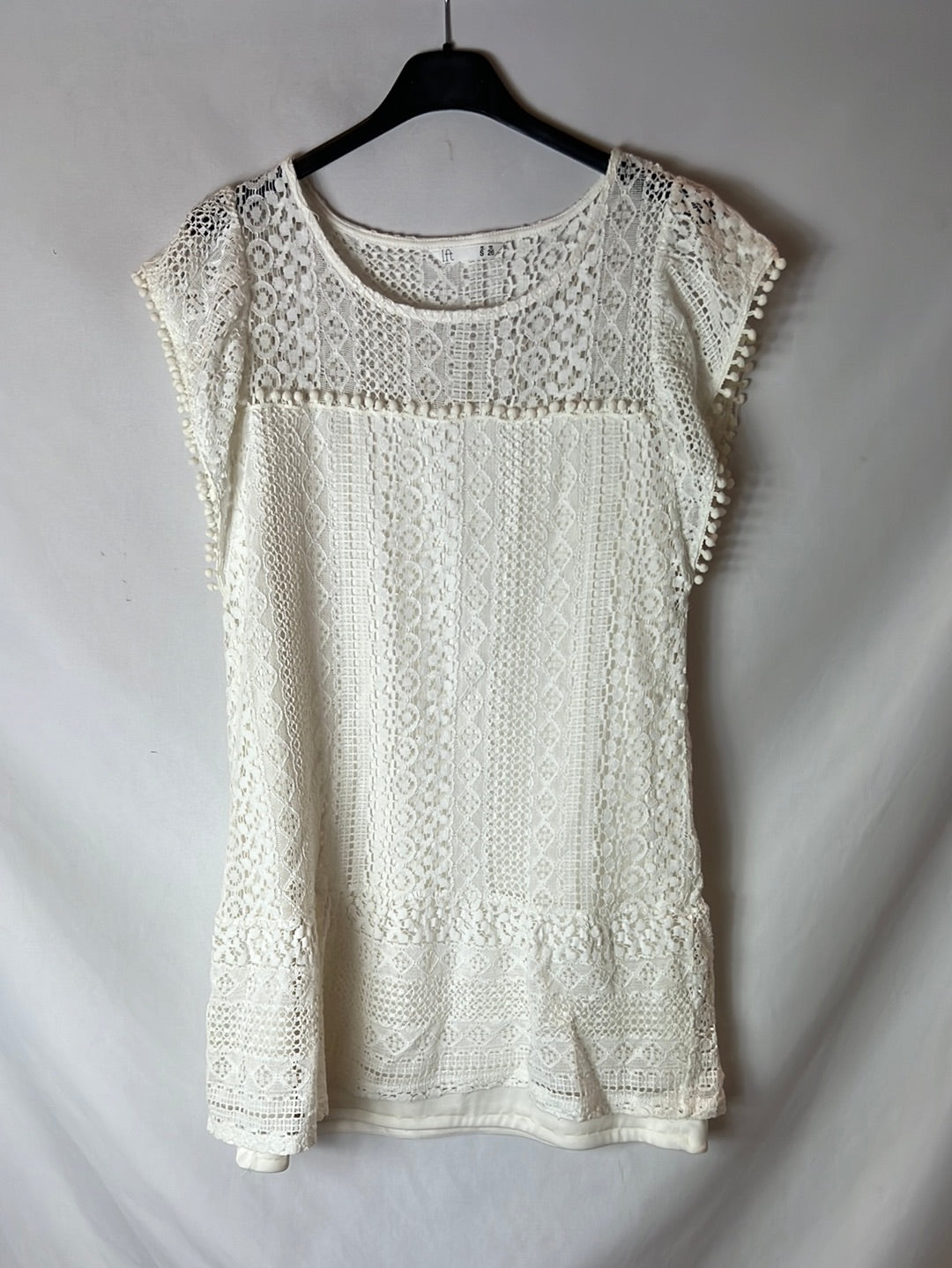 LEFTIES. Vestido blanco encaje. T S