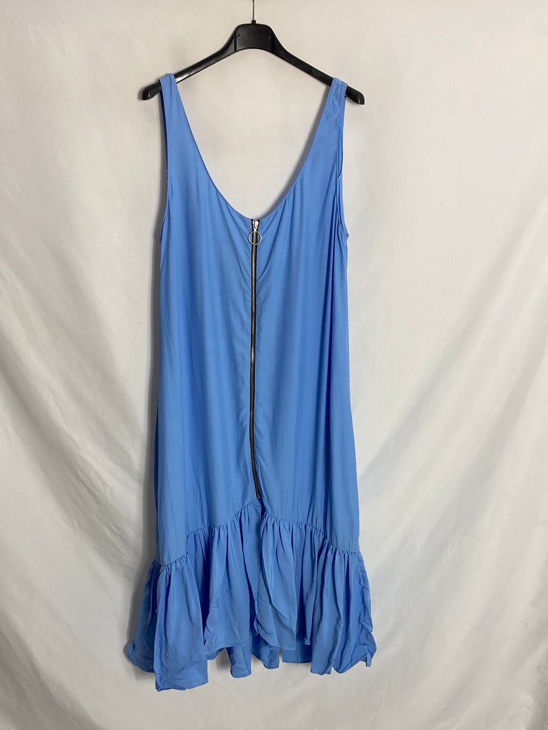 ZARA.Vestido midi azul T.s
