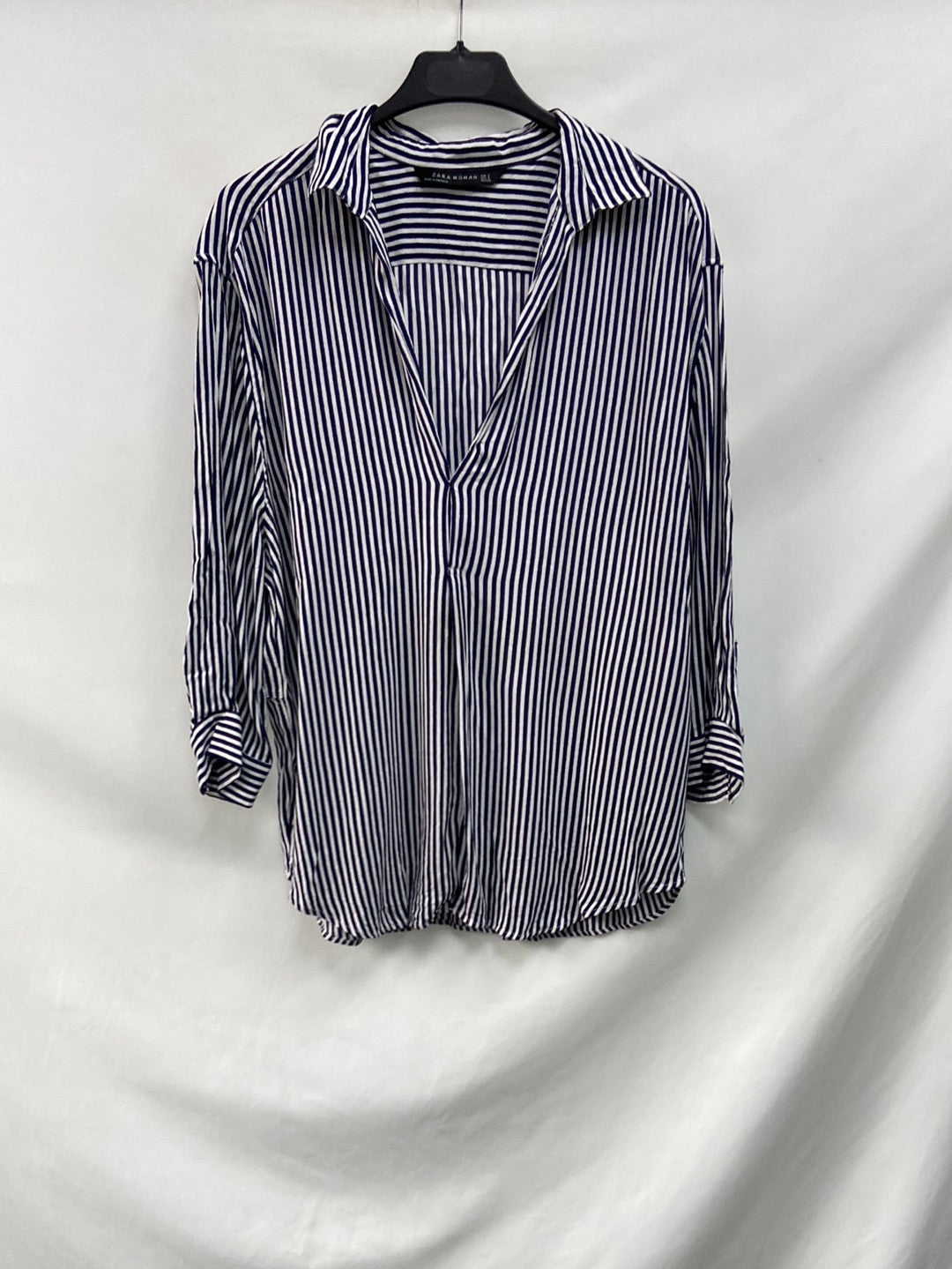 ZARA.Blusa azul rayas T.s