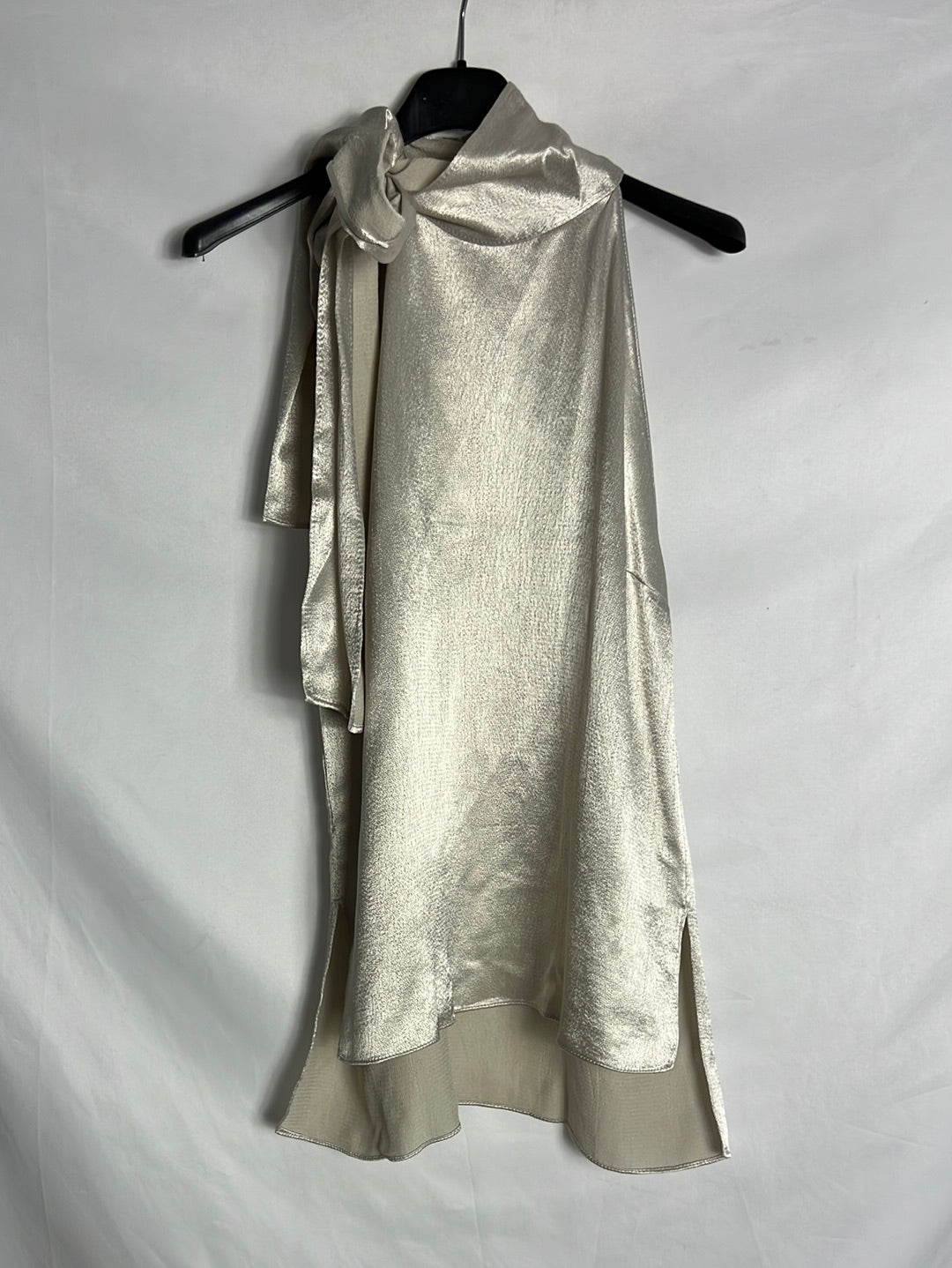 ZARA. Top beige lazada T.xs