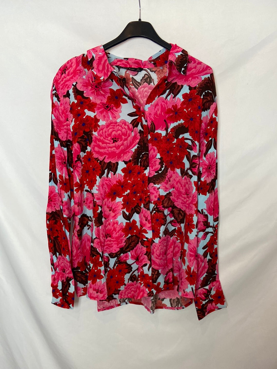 ZARA. Camisa estampado flores T. XL