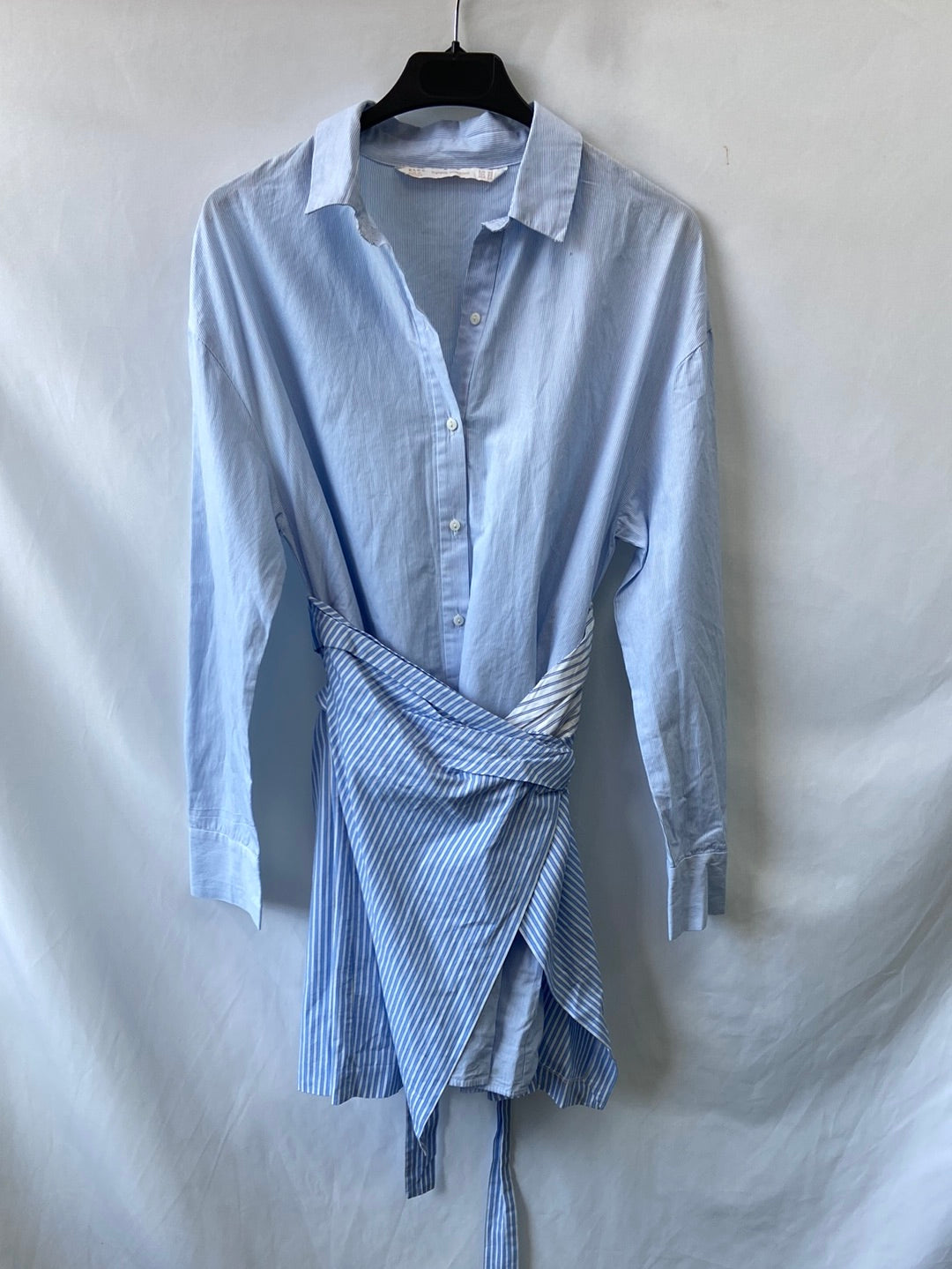 ZARA.Vestido camisero con falda Cruzada T.XS