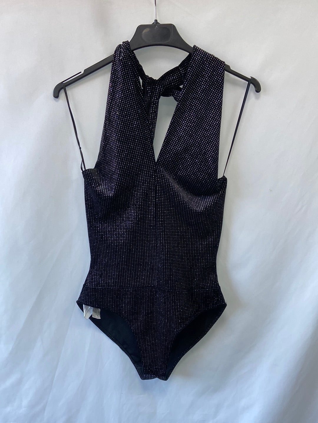 MANGO:Body negro y plateado T.S