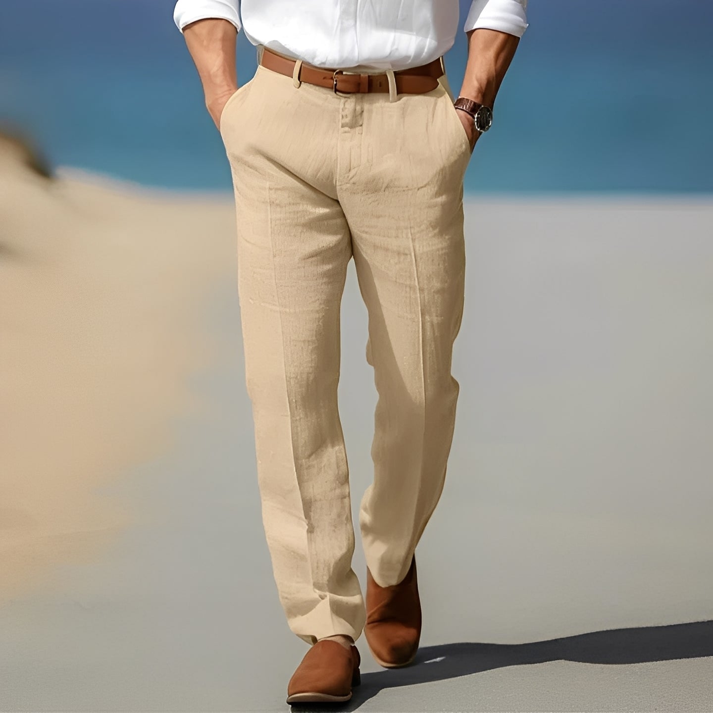 Trent - Casual, elegante pantalón de lino para hombres