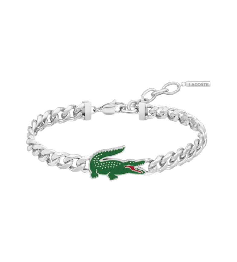 Lacoste Brazalete de eslabones plateado