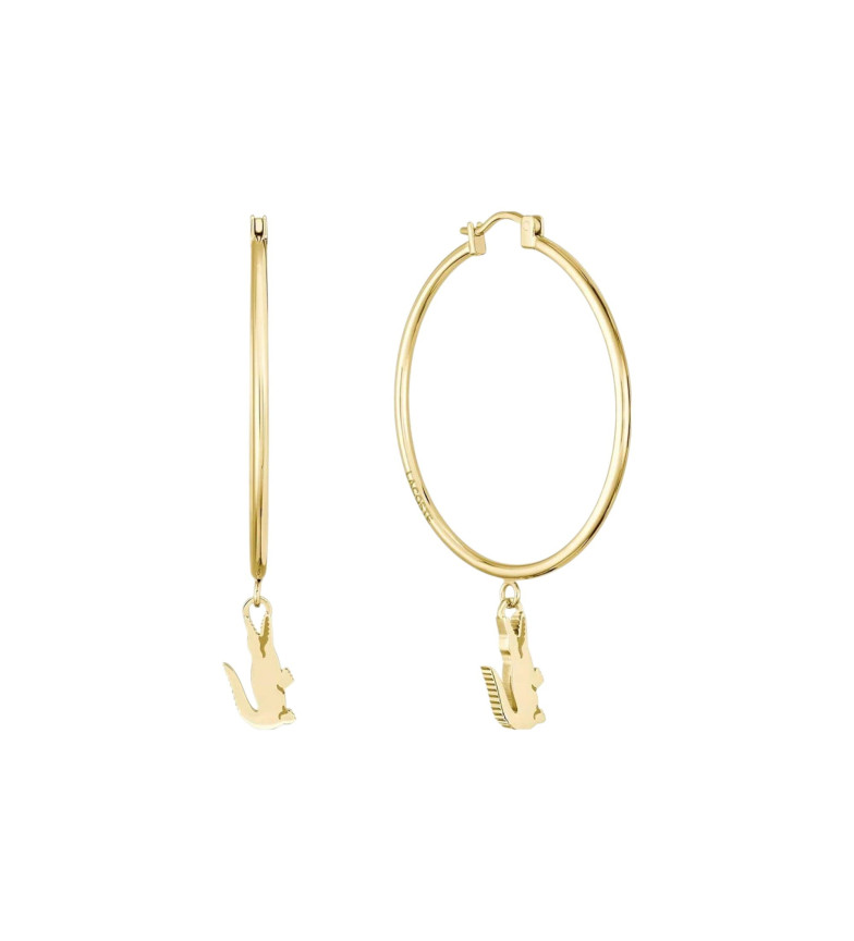 Lacoste Pendientes de aro con colgante dorado