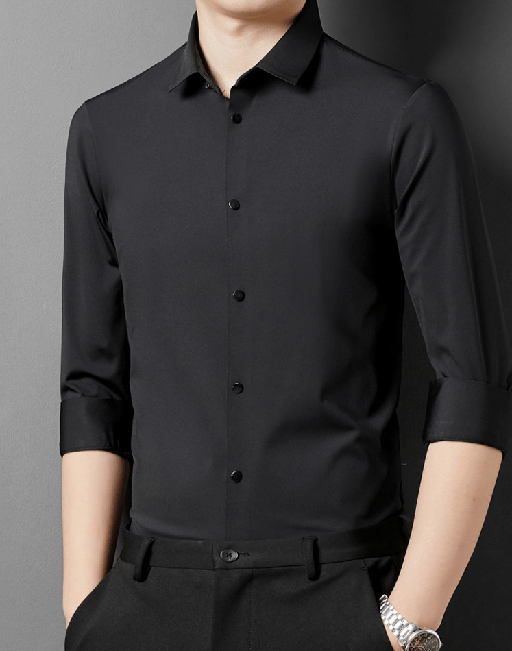 Adrian - Camisa formal elástica sencilla para hombres