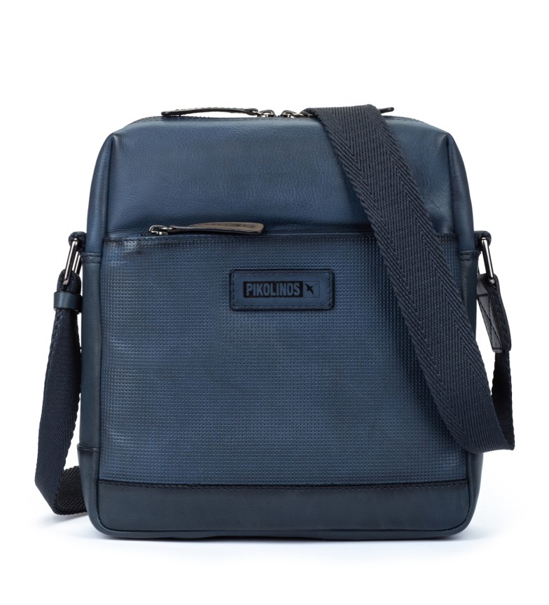 Pikolinos Bolso bandolera combinada de piel Palomares azul