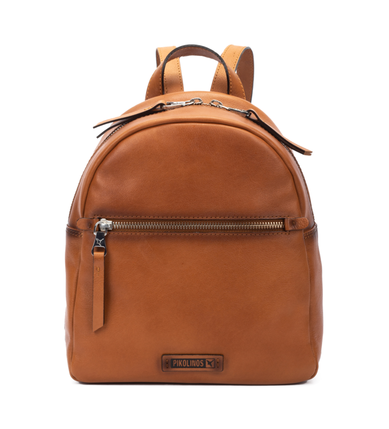 Pikolinos Mochila de piel doble compartimento Durango marrón