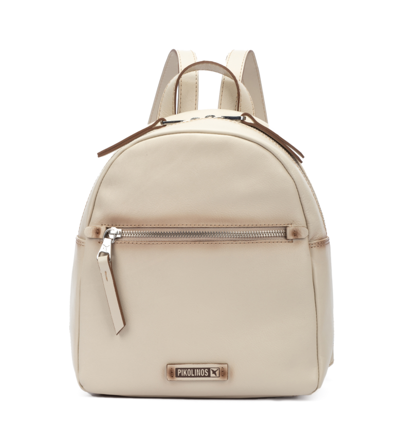 Pikolinos Mochila de piel doble compartimento Durango beige
