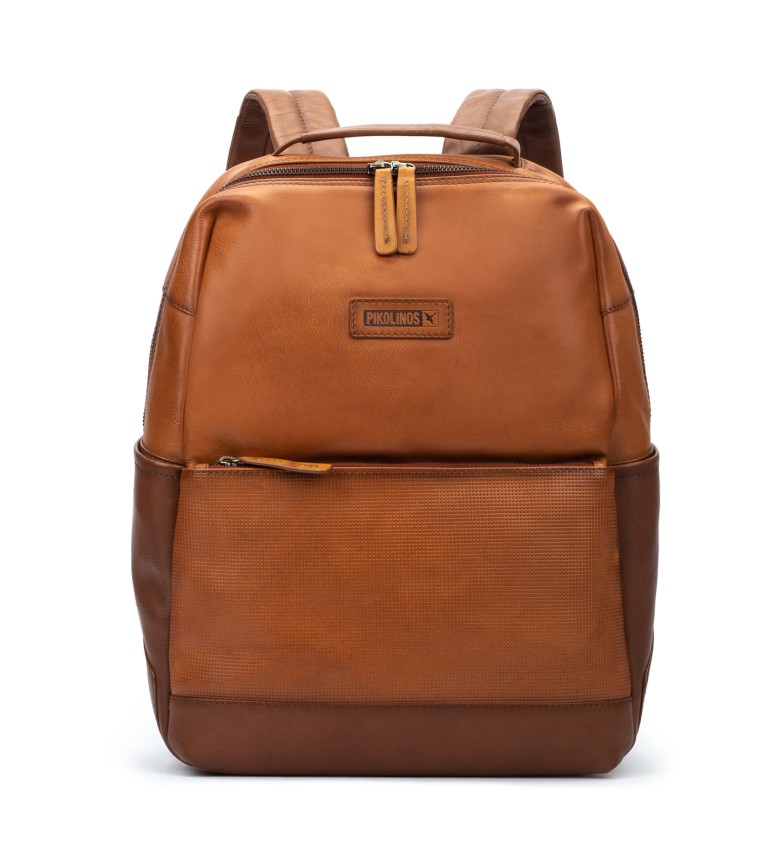 Pikolinos Mochila de piel Palomares marrón