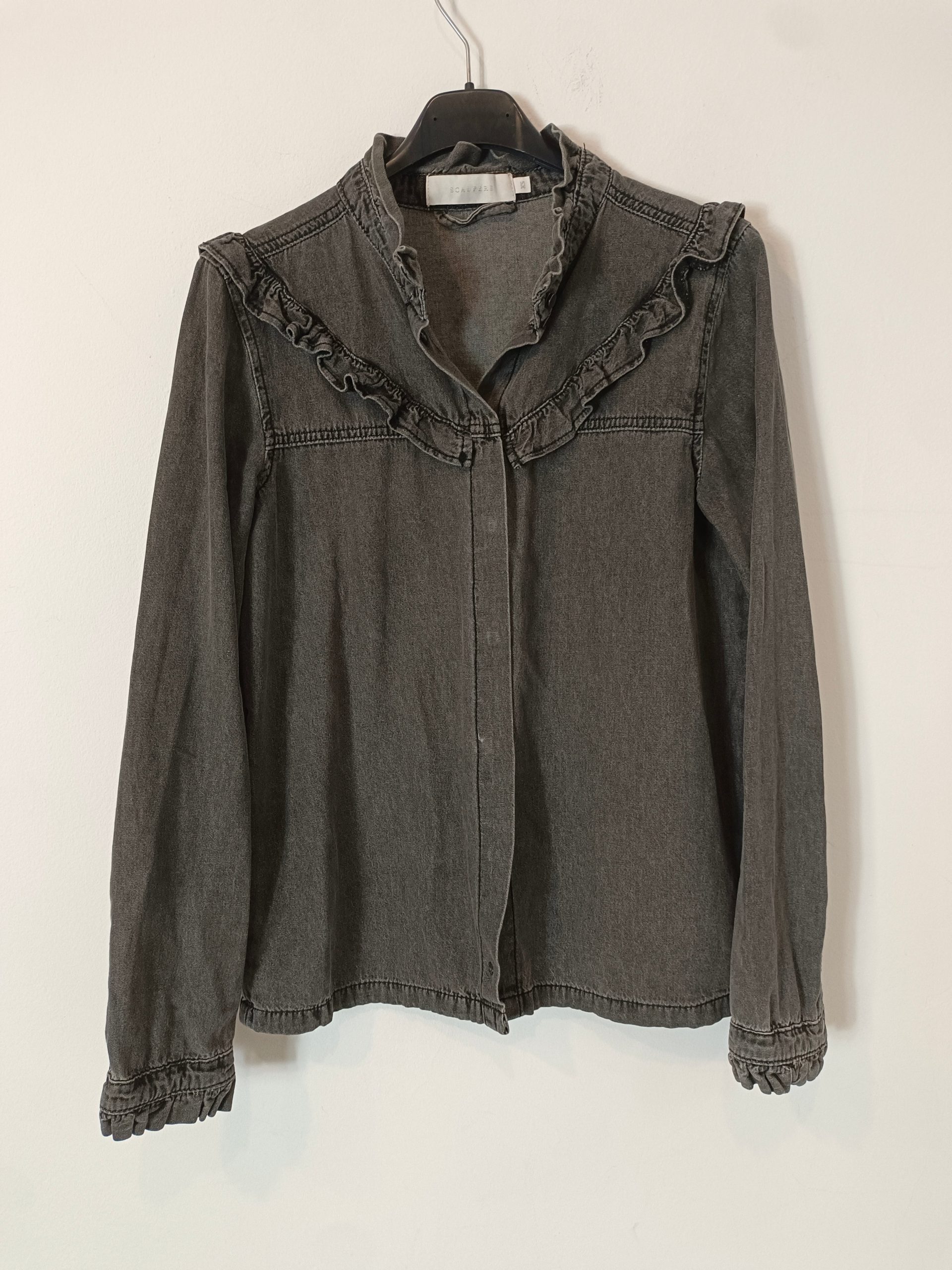 SCALPERS. Blusa gris denim T.xs (tara)