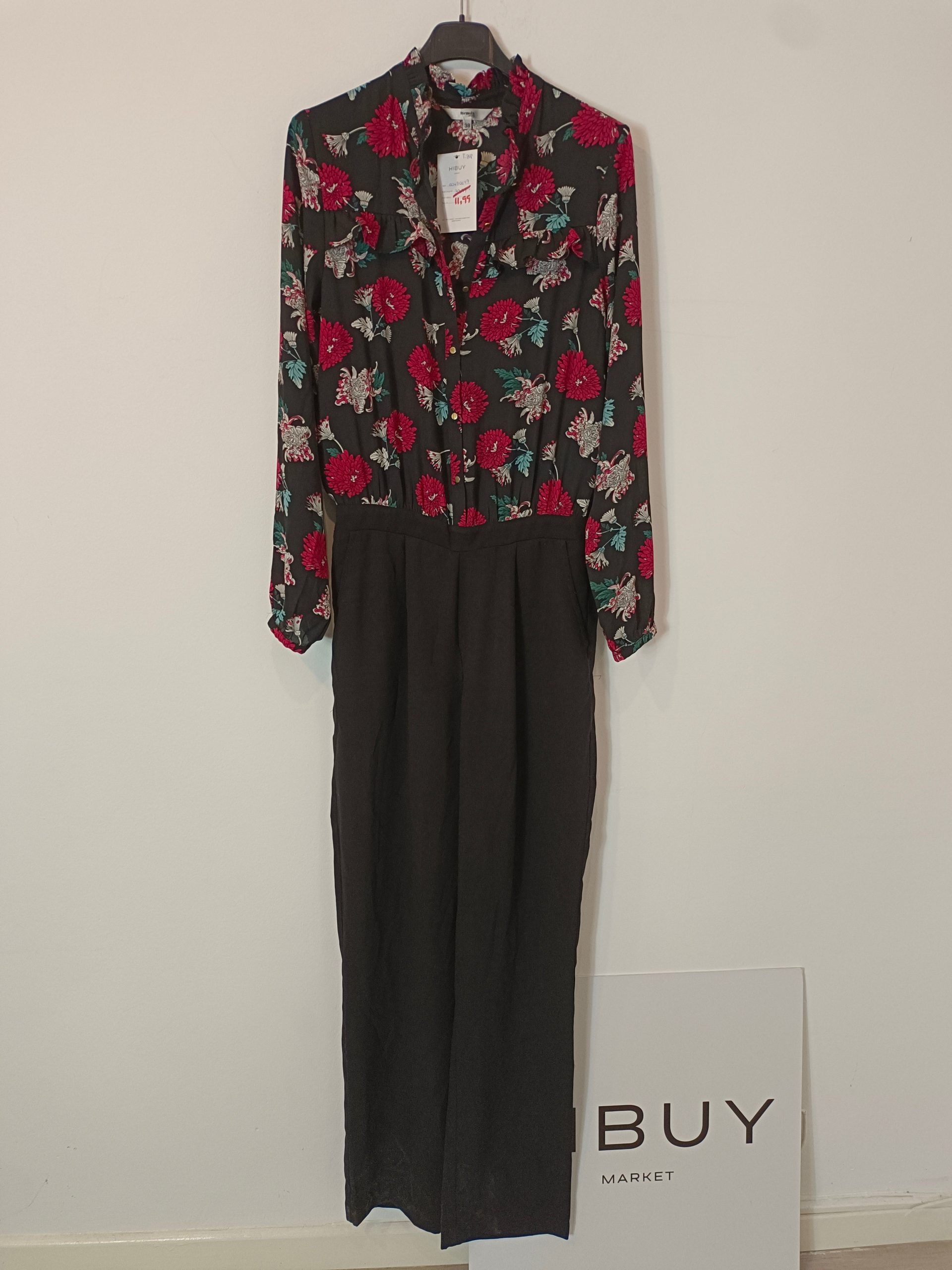 FORMULA JOVEN. Mono con parte de arriba estampada y semitransparente. T 38