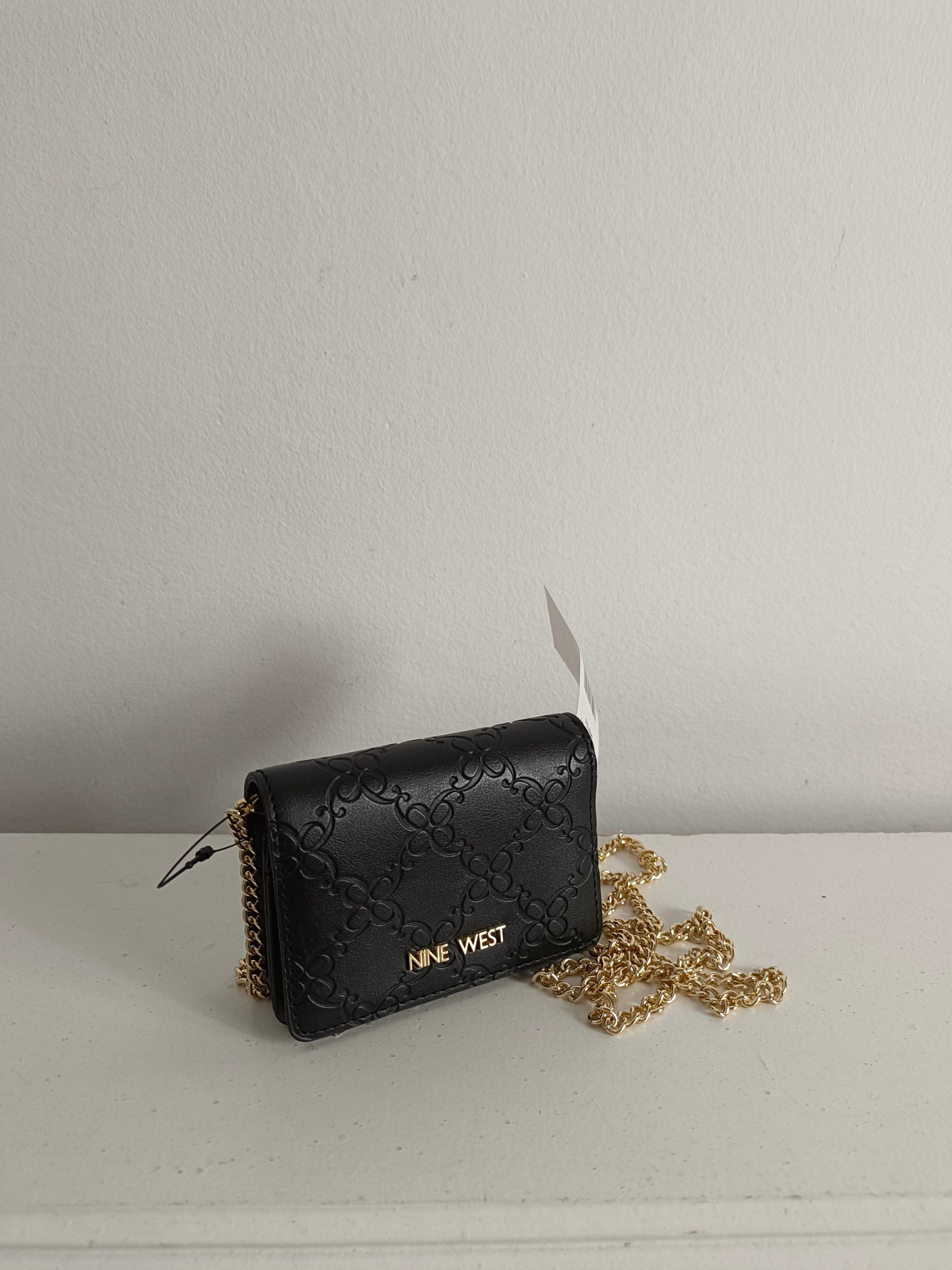 NINE WEST. mini bolso/cartera negra