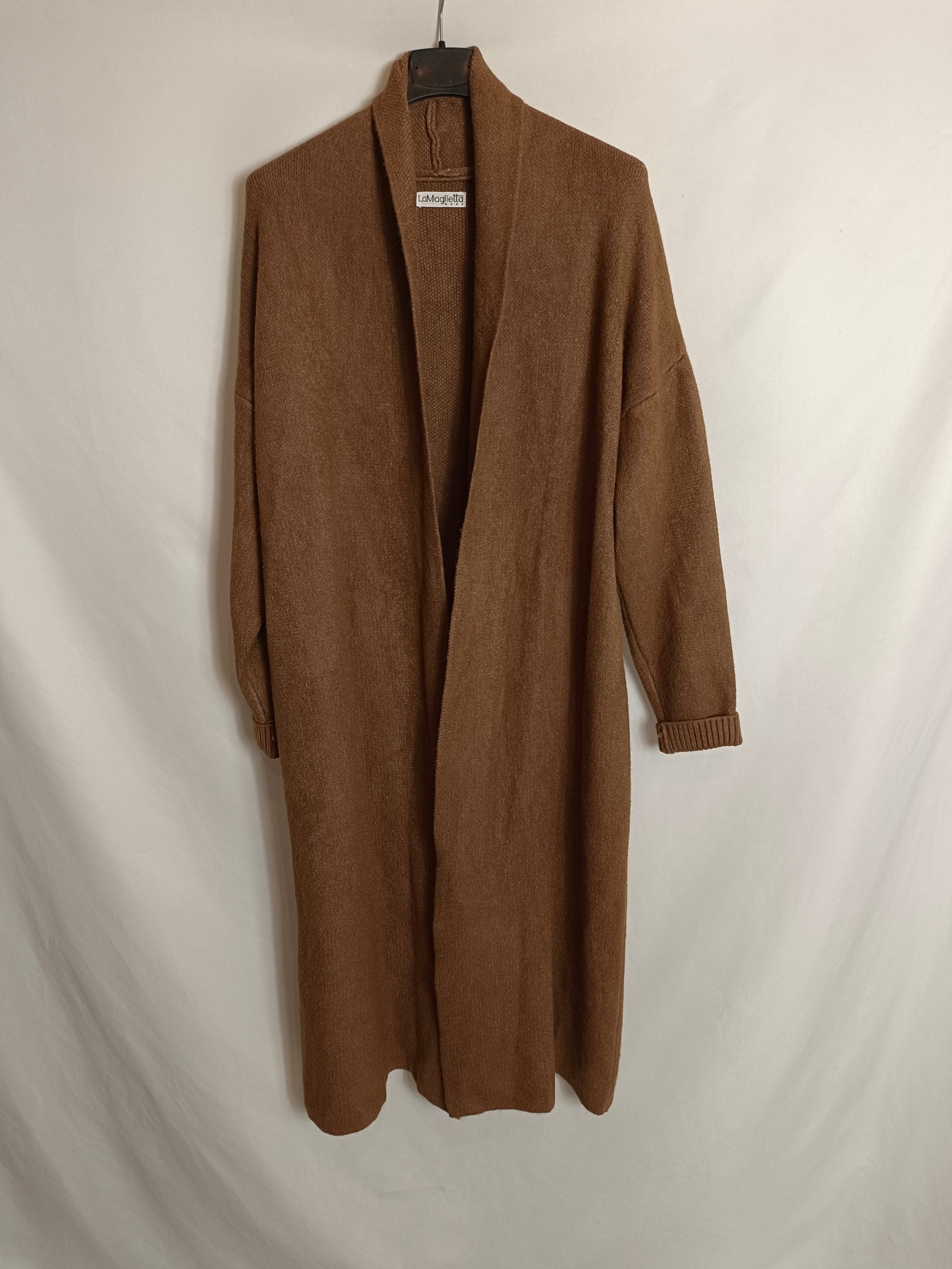 LA MAGLIETTA. Cárdigan marrón largo Tu(m)