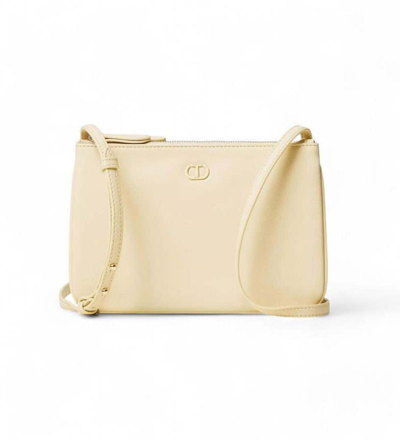 Twinset Minibolso doble con bandolera beige amarillento