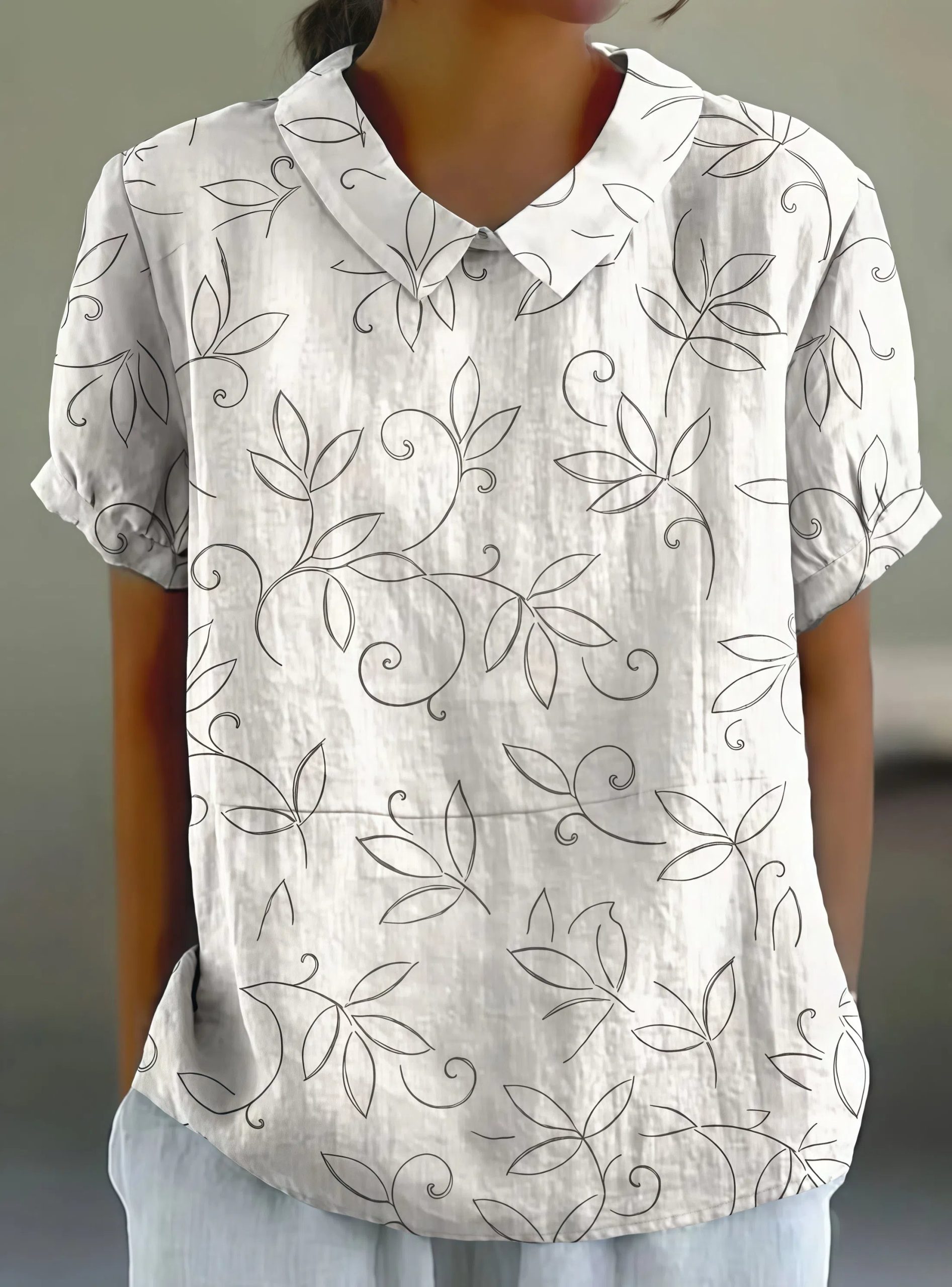 Alejandra - Camisa casual con estampado de flores